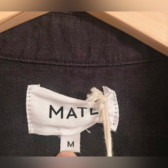 NWT- Mate the Label Organic 100%  Linen Short Sleeve Jumpsuit Size Medium  Black - Picture 6 of 14